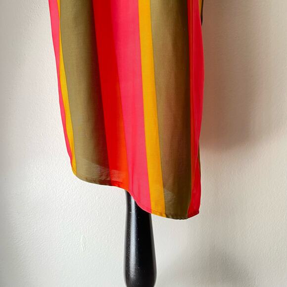 Zara sz M  Short sleeve V neck midi stripe‎ shift dress - Picture 3 of 8